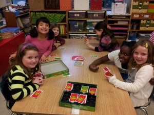 Maya, Reyna, Lucy, Isha, Timaya & Sofia playing Apples to Apples