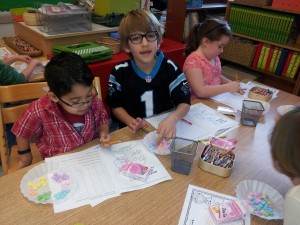 Sorting, graphing and calculating averages with candy hearts.