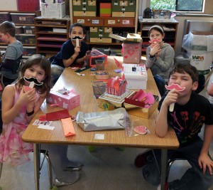 Valentine boxes and moustaches!